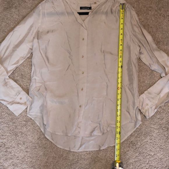 Trouve Beige Button-Down Shirt Cupra/Rayon Blouse, Women's Size Medium - Picture 11 of 11